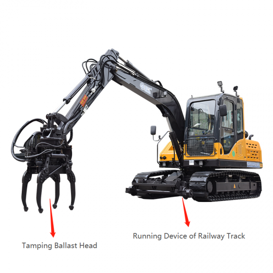Jing Gong 80L 8 ton hirail crawler excavator